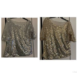 Gold and silver sequined shirts